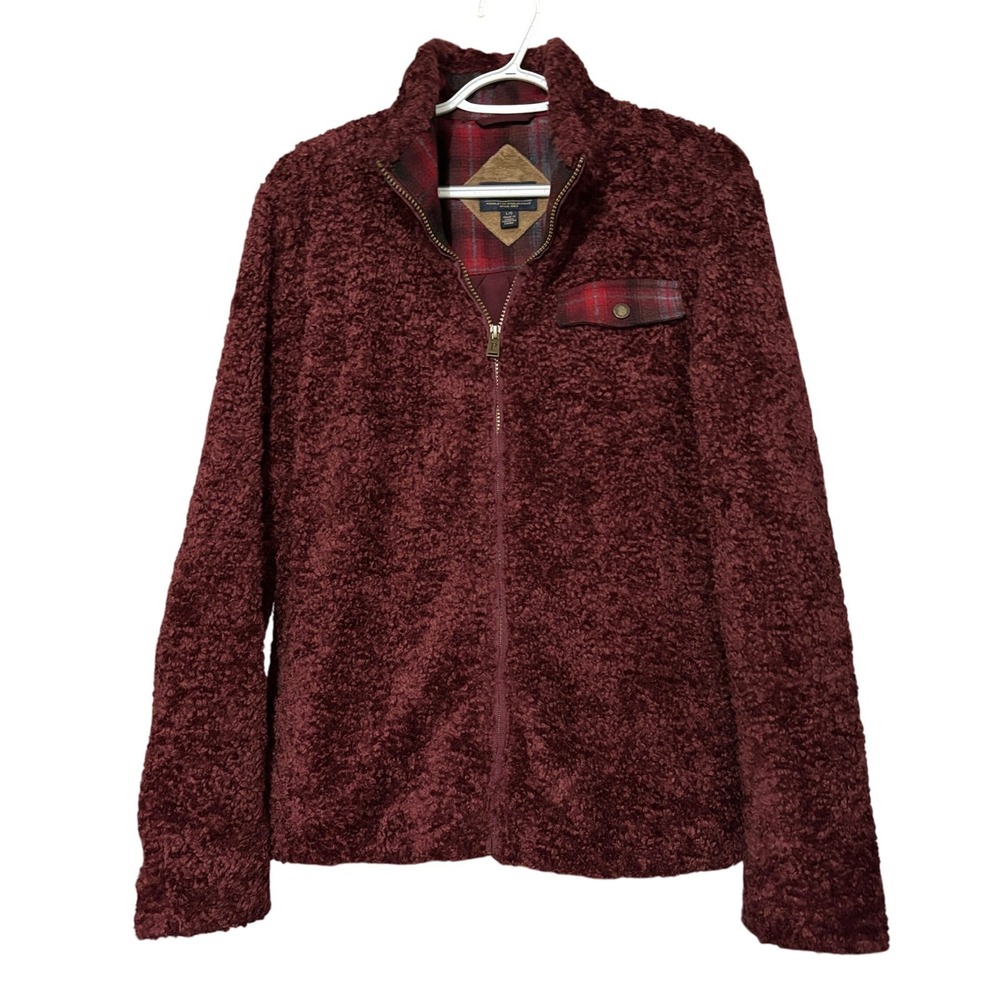 Pendleton Women's size Large Faux Shearling Full Zip Jacket Pile Fleece Winter
